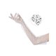 thumbnail image 3 of Guantes de malla con lunares para mujer, encaje, tul, organza, extra largos, guante de noche, 1 par, talla única, puntos negros blancos, 3 of 6