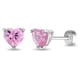 thumbnail image 2 of Aros de corazón en plata 925 con circón – Joya fina certificada rosa, 2 of 2
