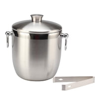 Magideal - Cubitera De Material Acero Inoxidable, Con Pinzas Para Contenedor De Cubitos De Refrigeración , Bebidas Refrigeradas, Cerveza, Champán