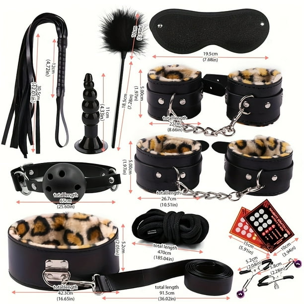 Adult BDSM Kit for Women - Handcuffs, Anal Plug, Vibrator - Sexy Toys for Erotic Sessions