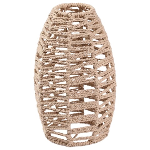 Magideal - Pantalla De Lámpara Colgante Estilo Bohemio, Pantalla De Lámpara De Techo De Papel, Cuerda De Ratán, Cubierta De Araña Tejida A Mano Para Comedor, Coc , 22X9X5.5Cm, Otro