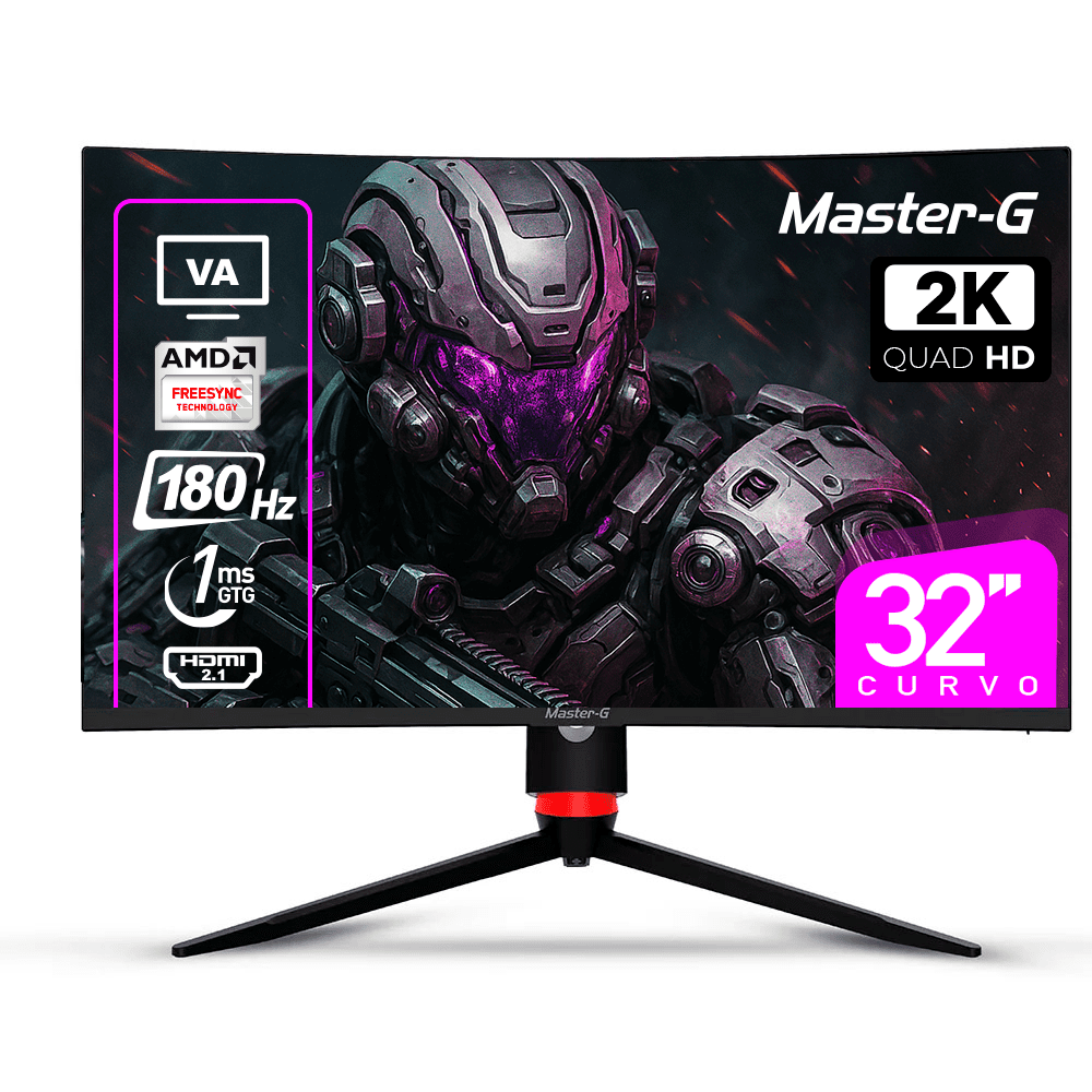 Master-g - Monitor Gamer 32" Curvo Qhd 1440 Va 180hz 1ms Mgmg3240cq