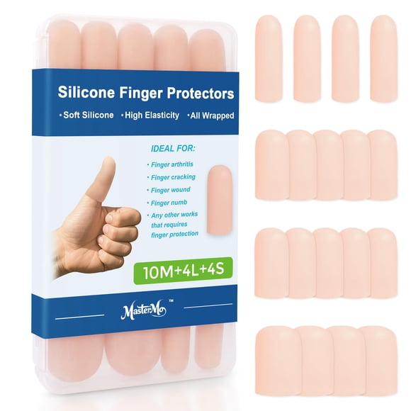 Protectores de Dedos de Silicona MasterMo - Pack de 10 - Color Nude