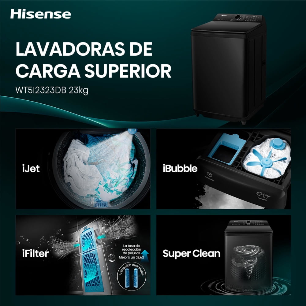 Hisense WT5I2323DB 23 kg Negro, foto 7