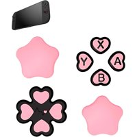 Thumb Grips Aaronmei Para Switch 2 Pack De 4 Rosa Negro