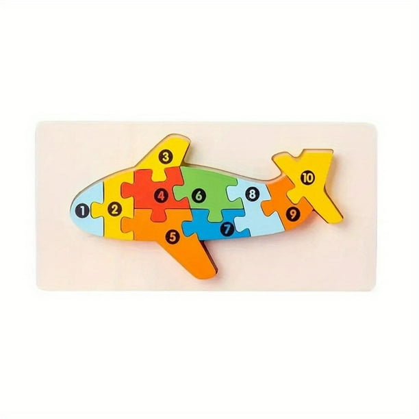 Wooden Early Education Cognition Children's Educational Toys Building Blocks, Animal Traffic Shape Matching 3d Three-dimensional Puzzle