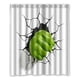 thumbnail image 1 of Cortina de ducha de superhéroe de dibujos animados Hulk, juego de cortina de baño con ganchos, tamaño 60 x 72 pulgadas, 1 of 3