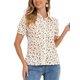 thumbnail image 1 of INSPIRE CHIC Camisa de Mujer con Cuello Peter Pan, Botones, Mangas Abullonadas y Estampado para Regreso a Clases, Naranja Talla L, 1 of 5