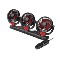 Magideal - Ventilador Plegable De 3 Cabezales Para Coche, Giratorio 360 Grados, 2 Velocidades, Accesorios Fáciles De Instalar Red 24V