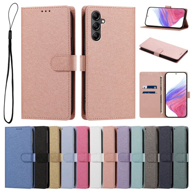 Funda Cartera de PU para Samsung Galaxy A15 con Tarjetas, Rosa
