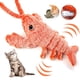 thumbnail image 2 of Juguete eléctrico de langosta para gatos, juguete masticable con forma de pez, juguete realista de langosta, divertido juguete interactivo de peluche con hierba gatera para gatos de interior, gatitos, 2 of 8