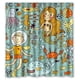 thumbnail image 1 of Cortina de ducha infantil con diseño de sirena y cangrejo en el mar, con ganchos, tamaño 66 x 72 pulgadas, 1 of 3