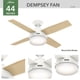 thumbnail image 2 of Ventilador de techo Hunter Dempsey de 44" con luz LED y control remoto, blanco, 2 of 9