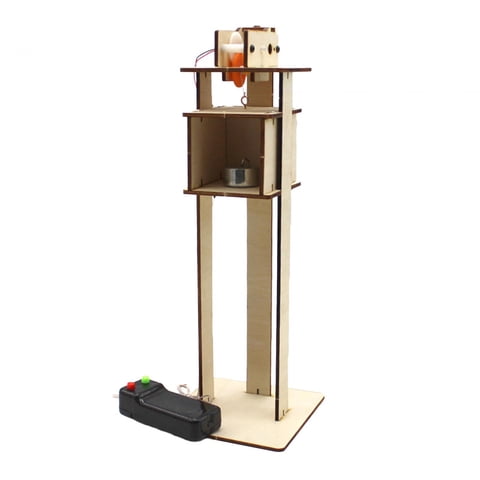 Magideal - Elevador Eléctrico Diy, Modelo De Elevación, Experimento Científico, Coordinación Mano-Ojo, Elevación Eléctrica, Kits Diy Para Principiantes, Regalos 100Mmx100Mmx280Mm