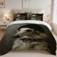 thumbnail image 1 of Afghan Hound Pattern Printed Bedding Set Soft Light Beige-Friendly Polyester Fabric, 1 of 5