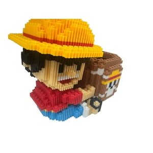 Woma - Armable 3D Micro Blocks Luffy Porta Lapiz 15Cm Azul