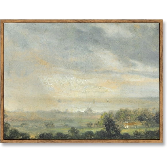 Cuadro En Lienzo Con Marco 16x12 Paisaje Vintage