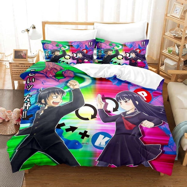 New Kawaii Hi Score Girl Bedding Set Single Twin Full Size Bed Set Adult Kid Bedroom Duvet cover Sets Girls Anime Bed Bed Sheets