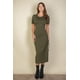 thumbnail image 1 of Vestido Midi Con Dobladillo Dividido Y Fruncido Lateral Con Cordón, 1 of 2