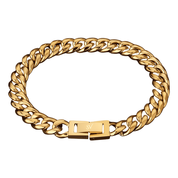 Pulsera cuban oro 8mm largo 20 CM