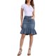 thumbnail image 2 of INSPIRE CHIC Falda de Mezclilla Ajustada con Volantes en la Rodilla para Mujer, Regreso a Clases, S Azul Gris, 2 of 6