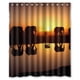 thumbnail image 1 of Cortina de ducha con diseño de elefante africano y puesta de sol, con ganchos, tamaño 60 x 72 pulgadas, 1 of 3