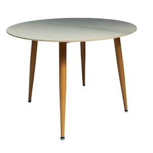Oh! Mi Hogar ® - Mesa De Comedor Redonda De Cuarzo Calacatta Soft 100Cm