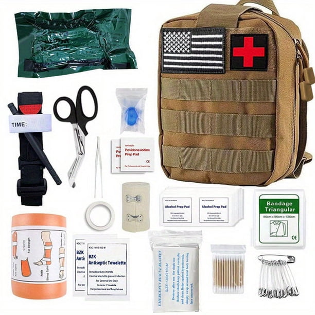 Tactical Trauma Survival First Aid Kit, Outdoor Tourniquet Bandage Emergency Supplies Kits For Camping, Boating, Hunting, Hiking, Home, Car, Earthquakes, Adventures
