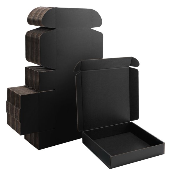 Caja de envío Yidomto negra 25 cm (paquete de 25)
