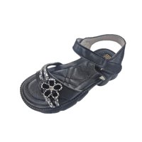 Vinnys Outlet - Sandalia Perlita Niña Brillante Negro