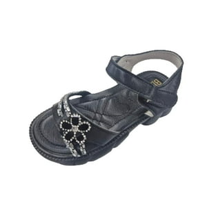 Vinnys Outlet - Sandalia Perlita Niña Brillante Negro