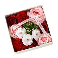 Bothyi - Jabón De Flores Con Pétalos De Jabón Romántico Perfumado Floral Para Fiesta Aniversario Rojo