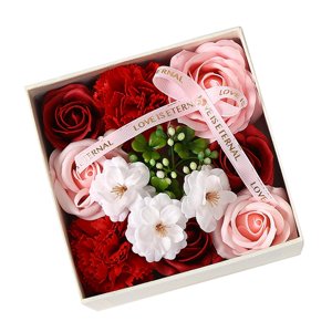 Bothyi - Jabón De Flores Con Pétalos De Jabón Romántico Perfumado Floral Para Fiesta Aniversario Rojo