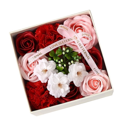 Bothyi - Jabón De Flores Con Pétalos De Jabón Romántico Perfumado Floral Para Fiesta Aniversario Rojo