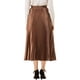 thumbnail image 3 of Falda de fiesta plisada midi con cintura elástica metálica para mujer NOMADIC NOOK XS Marrón, 3 of 7