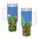 thumbnail image 4 of Critters Sonrientes Vaso aislado de acero inoxidable con asa, diseño temático, regalo para familia, amigos y fans; incluye pajita y encaja en el portavasos estándar, 40 oz, 4 of 6