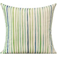 Hogarly - Funda De Cojín 45X45 Cm Hojas Tropicales Rayas Verdes