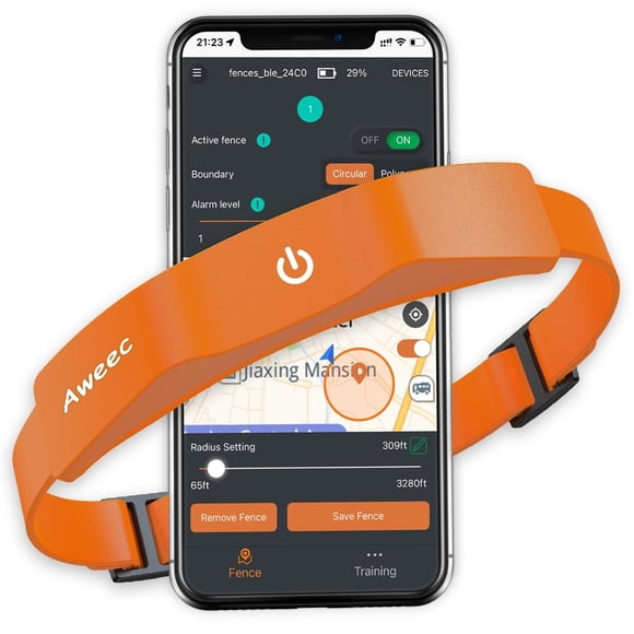 Cerca para perros Aweec - Collar de entrenamiento GPS inalámbrico (naranja)
