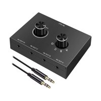 Magideal - Interruptor De Audio De 3,5Mm, Caja De Conmutador De Audio Profesional Portátil, Selector De Audio Aux Estéreo, 1, Compacto Para Auriculares Y Te