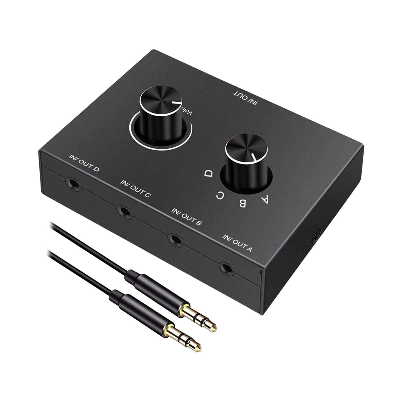 Magideal - Interruptor De Audio De 3,5mm, Caja De Conmutador De Audio Profesional Portátil, Selector De Audio Aux Estéreo, 1, Compacto Para Auriculares Y Te