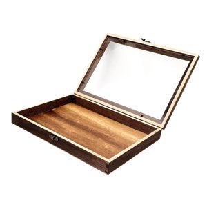 Magideal - Estuche De Exhibición De Especímenes De Madera, Caja De Almacenamiento De Joyería, Soporte Para Artículos Pequeños, Marco De Exhibición De Ilustracion 31 Cm X 22 Cm X 4 Cm