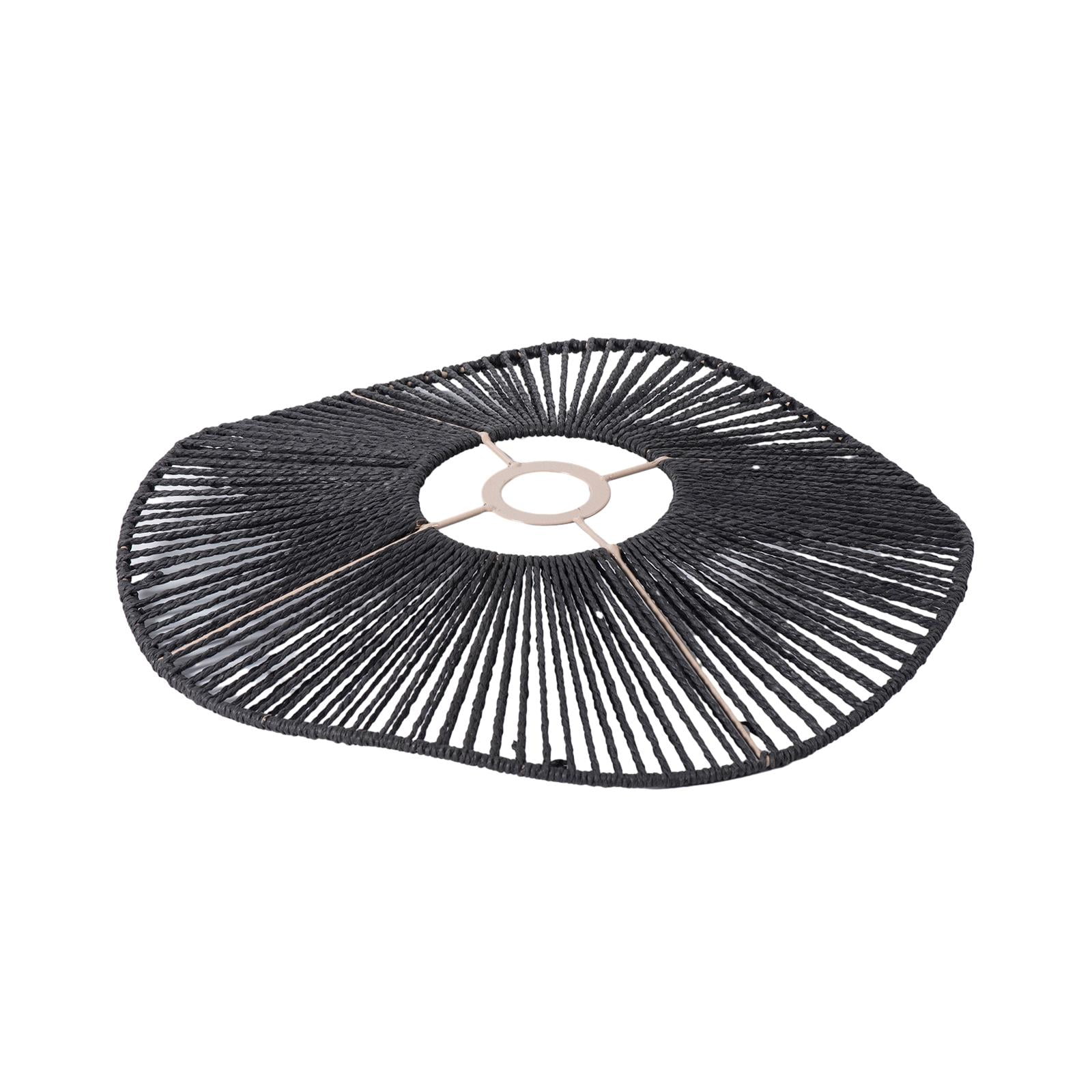 Magideal - Pantalla De Lámpara Tejida, Pantalla De Luz Colgante, Lámpara De Pie, Decoración De Luz De Lectura, Lámpara De Techo Rústica, Cubierta De Lámpara Para Negro