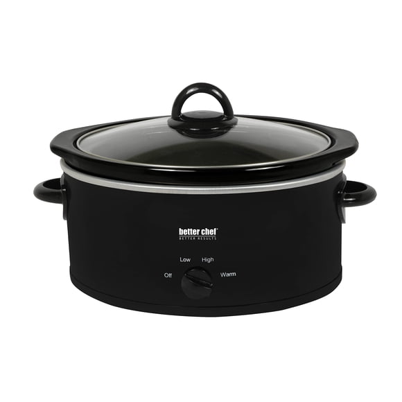 Olla de cocción lenta Better Chef Oval, 3 litros, 3 ajustes de temperatura, negra