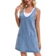 thumbnail image 4 of INSPIRE CHIC Vestido de Mujer Regreso a Clases Peto de Mezclilla Holgado Casual Sin Mangas Mini Vestidos Azul Cielo S, 4 of 6