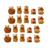 Magideal - 20 Piezas De Estatuilla De Resina, Estatua De Capibara, Artesanía, Obra De Arte, Adorno De Resina, Escultura Animal Para Centros De Mesa, Dormitorio,