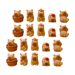 Magideal - 20 Piezas De Estatuilla De Resina, Estatua De Capibara, Artesanía, Obra De Arte, Adorno De Resina, Escultura Animal Para Centros De Mesa, Dormitorio,