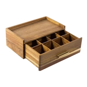 Bothyi - Organizador De Bolsitas De Té De Madera, Elegante Cofre Para Estación De Té, Para Cajón De Gabinete De Oficina