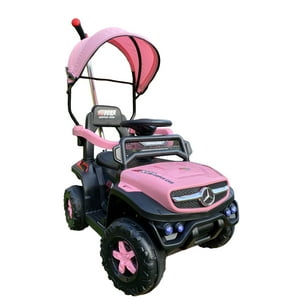 Abmtoys - Jeep Correpasillos A Batería Mercedes Unimog 3 En 1 Rosado