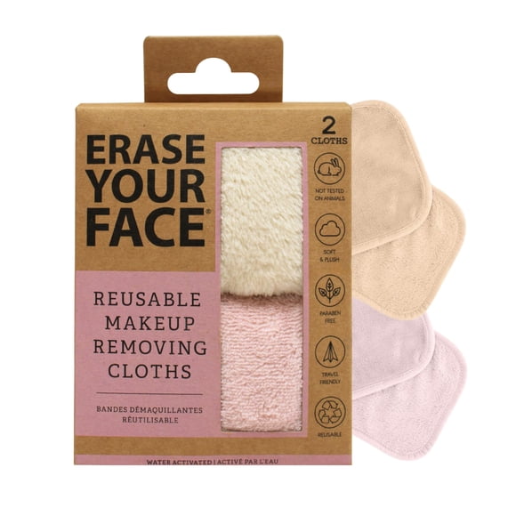 Paños desmaquillantes que borran tu rostro, reutilizables (2 unidades)