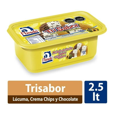 Helado De Leche Sabores Lúcuma, Crema Chips Y Chocolate Cassata 2,5 L Panda